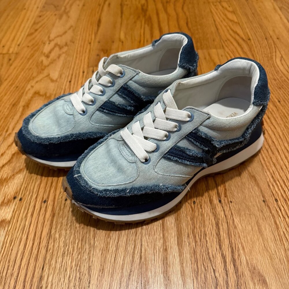 Veronica Beard Light Denim & Navy Athletic Sneakers